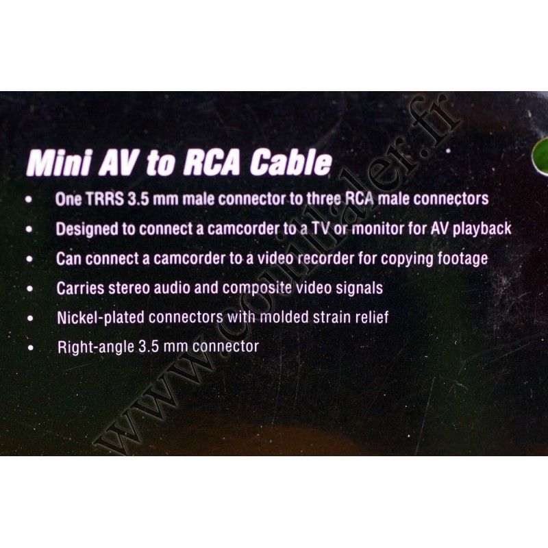 Câble Audio-Vidéo Pearstone MAVC-106 - Minijack-RCA - Sony VMC-20FR - Pearstone MAVC-106