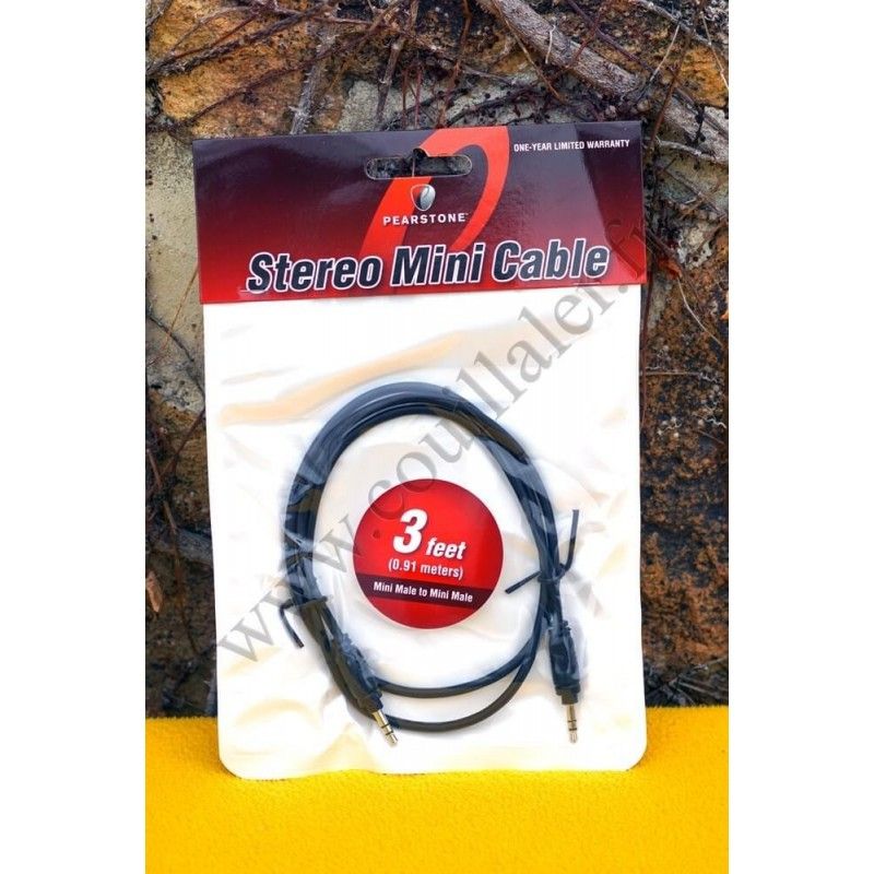 Audio Cable Pearstone MMSA-103B - Minijack 3.5mm TRS - 3ft - Microphone extension male-male - Pearstone MMSA-103B