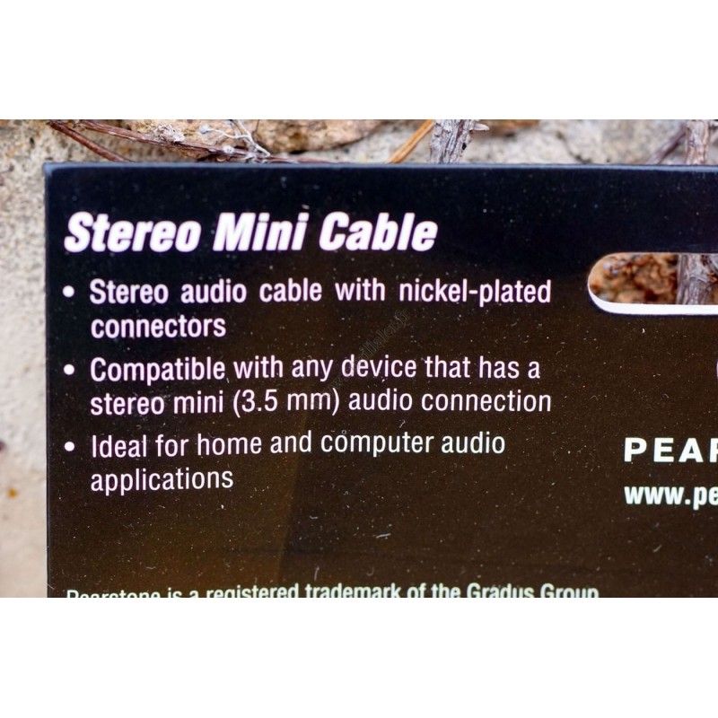 Câble audio Pearstone MMSA-103B - Minijack 3.5mm TRS - 90cm - Microphone rallonge enceinte - Mâle-Mâle - Pearstone MMSA-103B