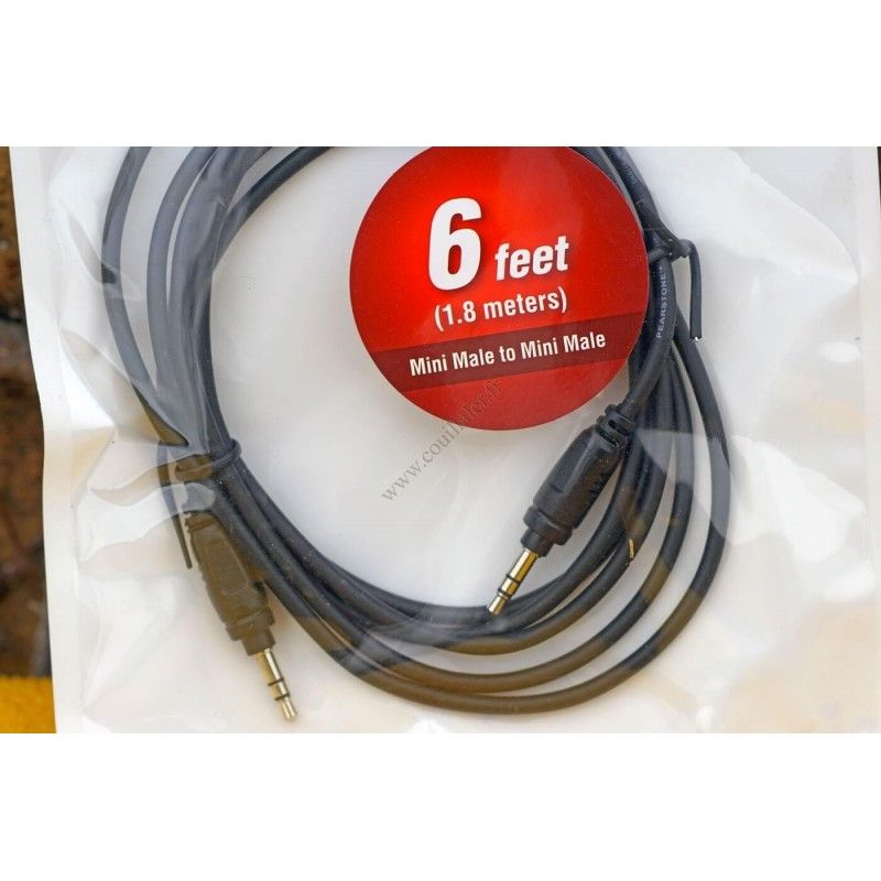 Audio Cable Pearstone MMSA-106B - Minijack 3.5mm TRS - 6ft - Microphone extension male-male - Pearstone MMSA-106B