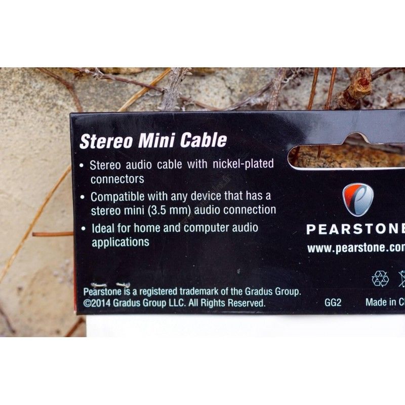 Audio Cable Pearstone MMSA-115B - Minijack 3.5mm TRS - 15ft - Microphone extension male-male - Pearstone MMSA-115B