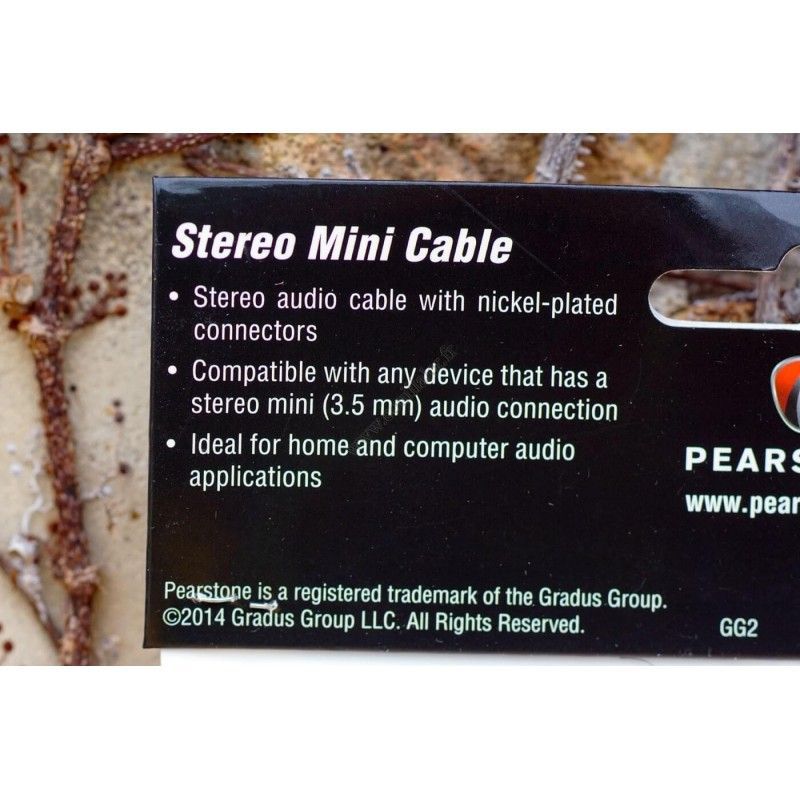 Câble audio Pearstone MMSA-125B - Minijack 3.5mm TRS - 7.6m - Microphone rallonge enceinte - Mâle-Mâle - Pearstone MMSA-125B