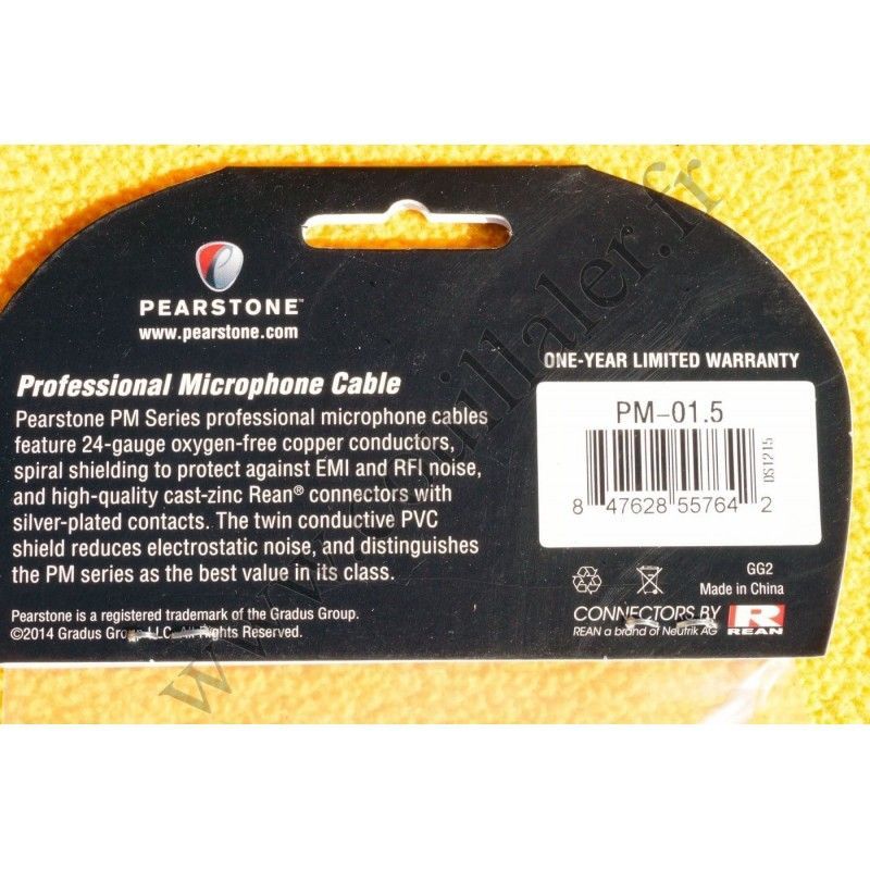 Pearstone PM-01.5 - XLR Audio Cable Male-Female 3-Pin - 45cm - Pearstone PM-01.5