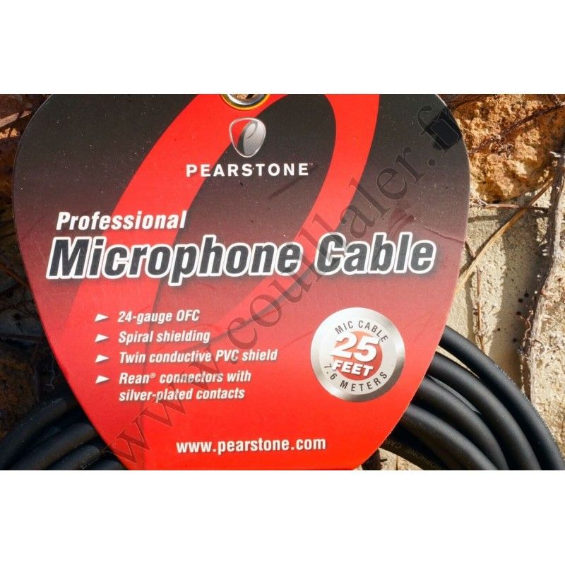 Pearstone PM-25 - Câble Audio XLR Mâle-Femelle 3 broches - 7,6m - Pearstone PM-25