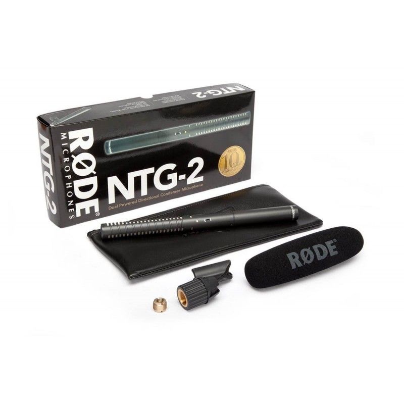 Microphone directionnel Rode NTG2 - XLR, Micro canon Supercardioïde - Rode NTG2