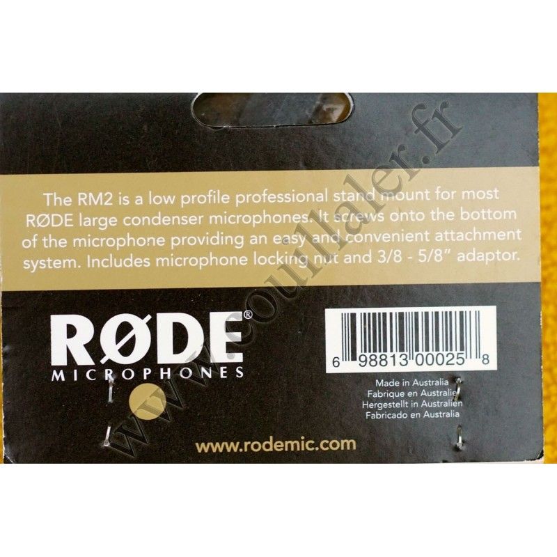 Support Rode RM2 pour microphones Røde NT1, NT2, Broadcaster, Podcaster et Procaster - Rode RM2