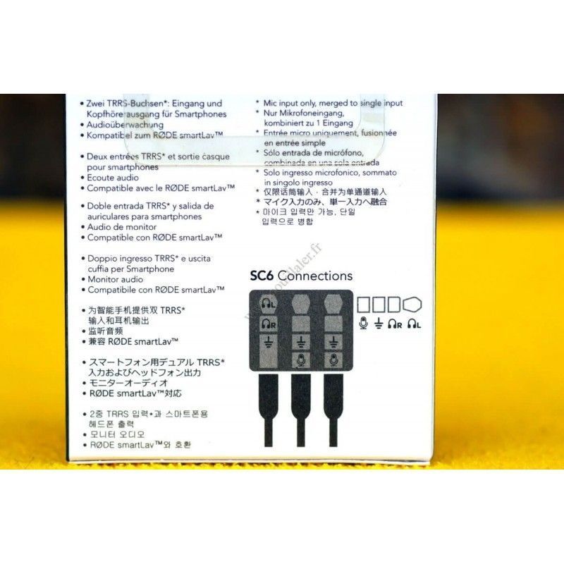 Adaptor Rode SC6 - Two microphone inputs Minijack TRRS smartphone, iPhone - Rode SC6
