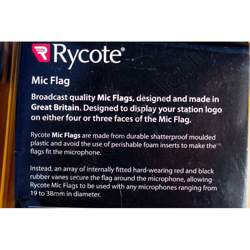 Mic Flag Rycote 107302 - Support publicitaire pour microphone main - triangulaire 3 faces - Noir - Rycote 107302