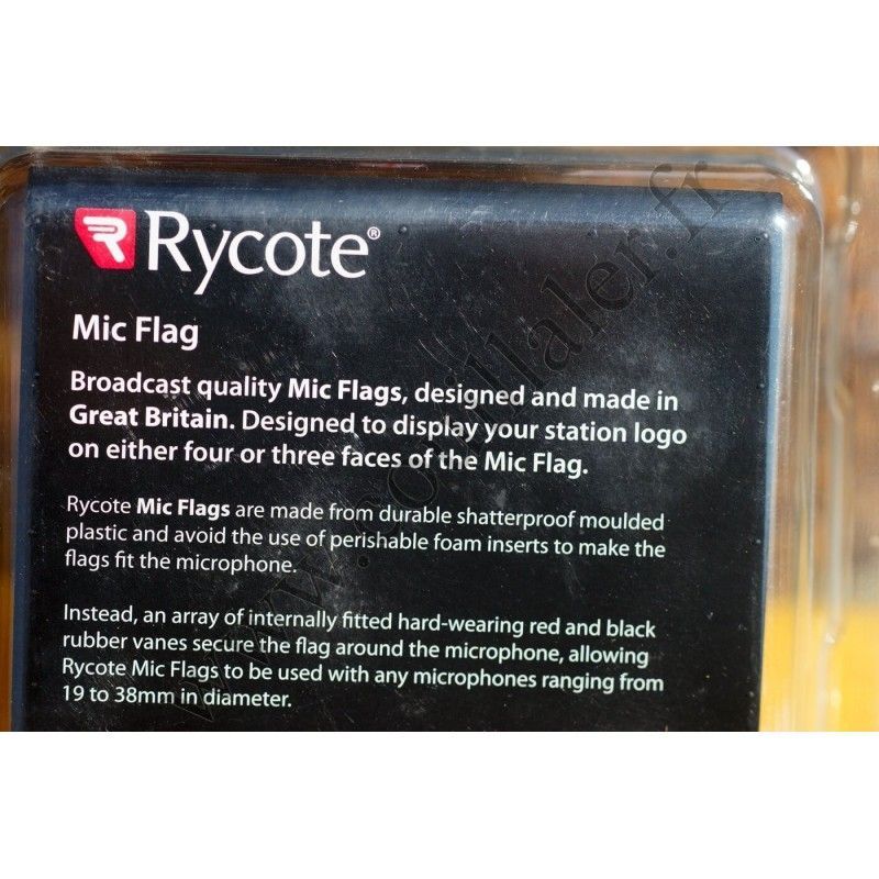 Mic Flag Rycote 107308 - Support publicitaire pour microphone main - triangulaire 3 faces - Blanc - Rycote 107308