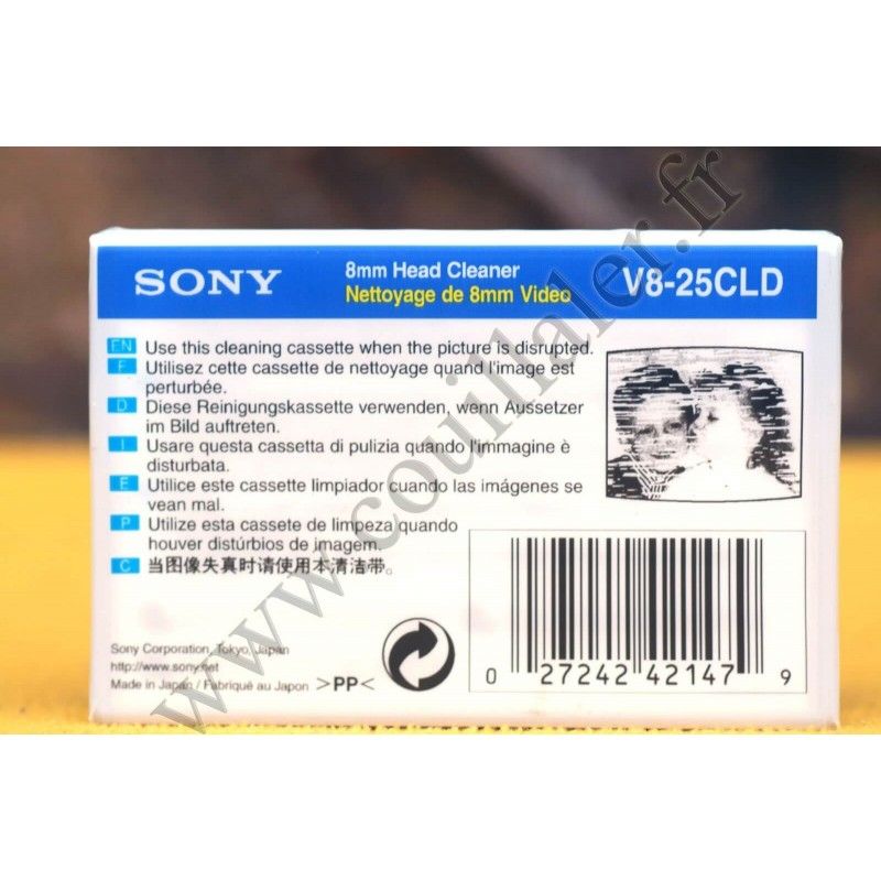 Cleaning video tape Hi8 Sony V8-25CLD - 8mm - Camcorder Digital8 Video8 - Sony V8-25CLD