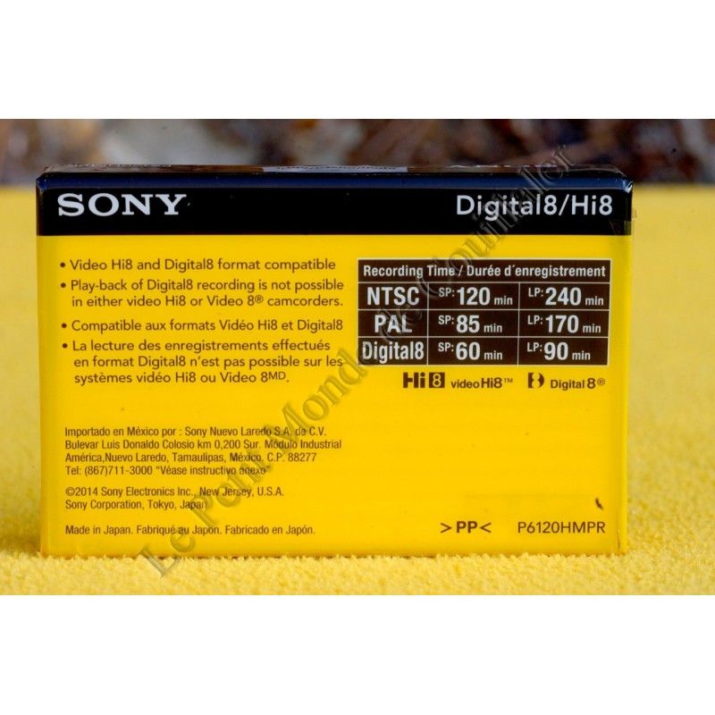 Hi8 Tape Sony 6120HMPR/4 - 120min - Digital8 - Metal Particle - PAL NTSC - Sony 6120HMPR