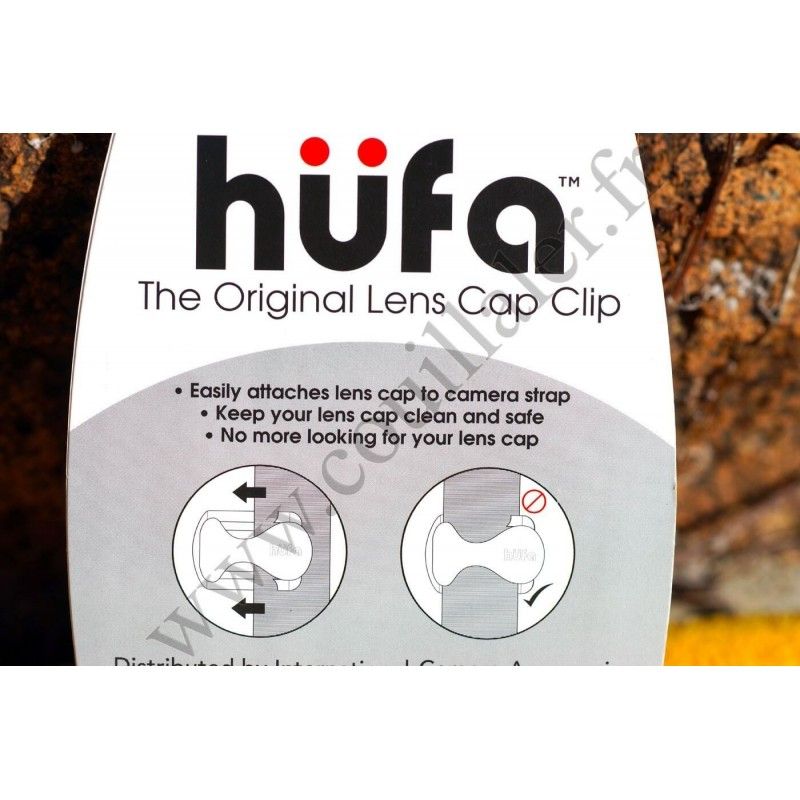 Hüfa Lens Cap Clip - Attache pour cache avant objectif photo - Hüfa Lens Cap Clip