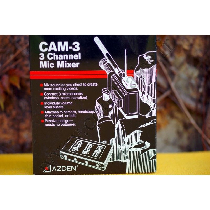 Boîtier Azden CAM-3 - Répartiteur Canaux Audio - Mixette pour microphone caméra - Azden CAM-3