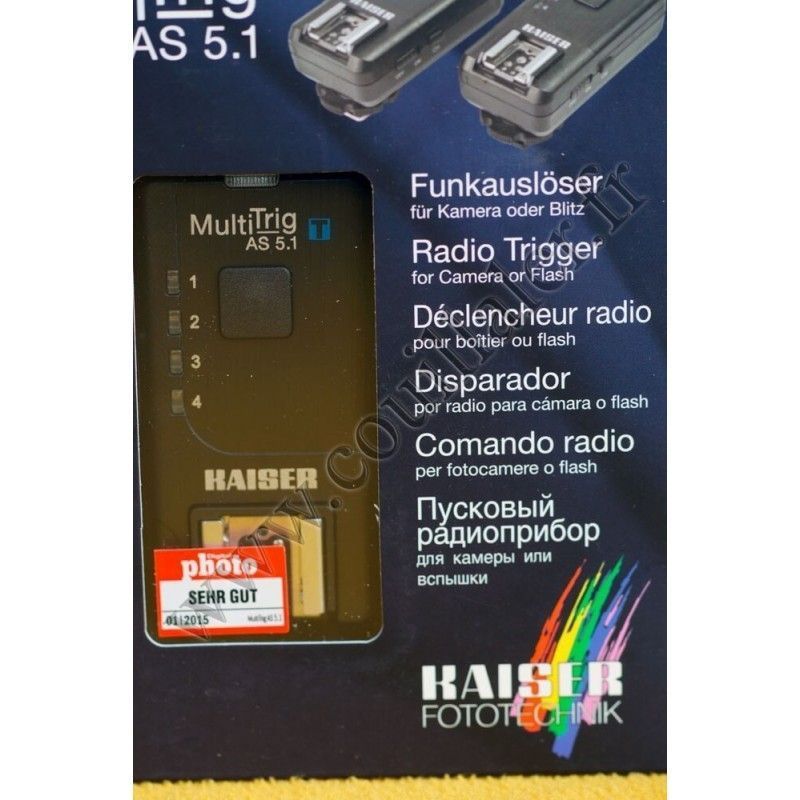 Kit de déclenchement sans-fil pour flash Kaiser MultiTrig AS 5.1 Set Xtra - Emetteur Récepteur - Kaiser MultiTrig AS 5.1 Set ...