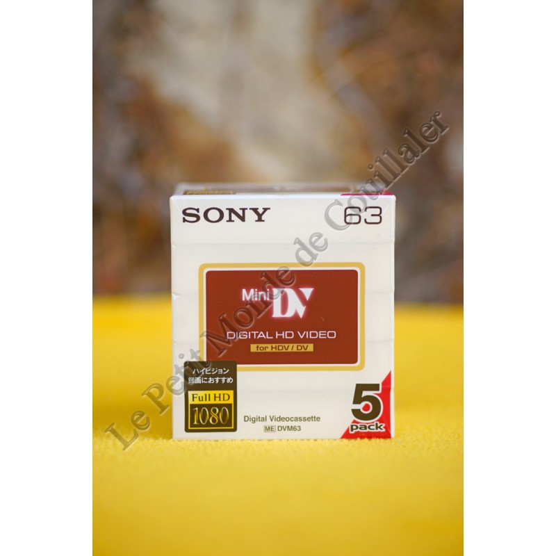 Pack 5 MiniDV Tapes Sony DVM-63HD - Camcorder HD Mini-DV - Sony DVM-63HD - Pack 5