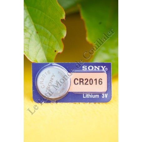 Pile bouton Sony CR2016 3V - Lithium CR2016A - Montre, Télécommande, blip - Sony CR2016